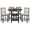 Asher 5800BK-36 5 pc Counter Height Dining Set image 1