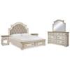 Realyn B743B64 7 pc King Upholstered Panel Storage Bedroom Set image 1