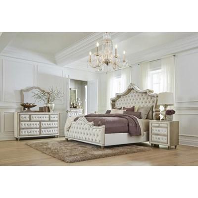 Coaster Furniture Ensemble de chambre à coucher Antonella 223521KW-S5 de 7 pièces (très grand lit Cali. à panneaux)