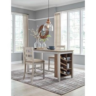 Signature Design by Ashley Skempton D394D6 3 pc Counter Height Dining Set (Dining Room)