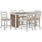 Signature Design by Ashley Skempton D394D8 7 pc Counter Height Dining Set