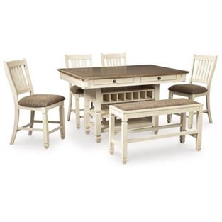 Signature Design by Ashley Bolanburg D647D12 6 pc Counter Height Dining Set (Dining Room)