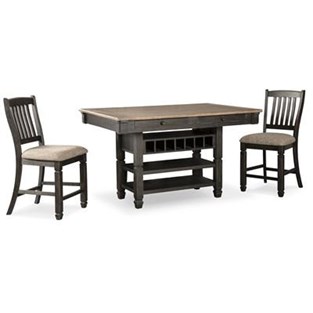 Signature Design by Ashley Tyler Creek D736D14 3 pc Counter Height Dining Set (Dining Room)