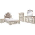 Signature Design by Ashley Realyn B743B30 7 pc Queen Upholstered Panel Bedroom Set