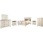 Signature Design by Ashley Willowton B267B56 8 pc Queen Sleigh Bedroom Set