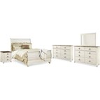 Signature Design by Ashley Willowton B267B58 8 pc Queen Sleigh Bedroom Set
