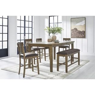 Signature Design by Ashley Urbinforte PCD592 6 pc Counter Height Dining Set (Dining Room)