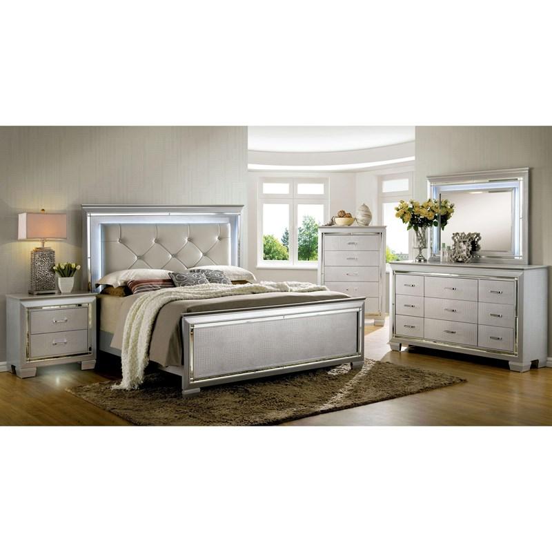 Large Picture of Bellanova CM7979SV 6 pc California King Upholstered Panel Bedroom Set