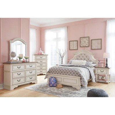 Signature Design by Ashley Realyn B743 6 pc Full Upholstered Panel Bedroom Set