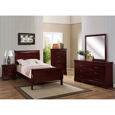 Crown Mark Louis Philip B3850 6 pc Twin Sleigh Bedroom Set