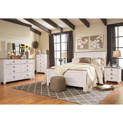 Signature Design by Ashley Willowton B267B34 8 pc Queen Panel Bedroom Set