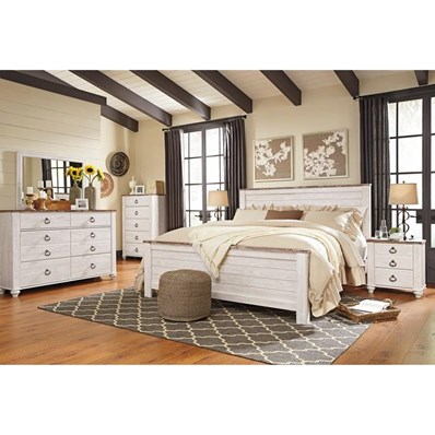 Signature Design by Ashley Willowton B267 7 pc King Panel Bedroom Set