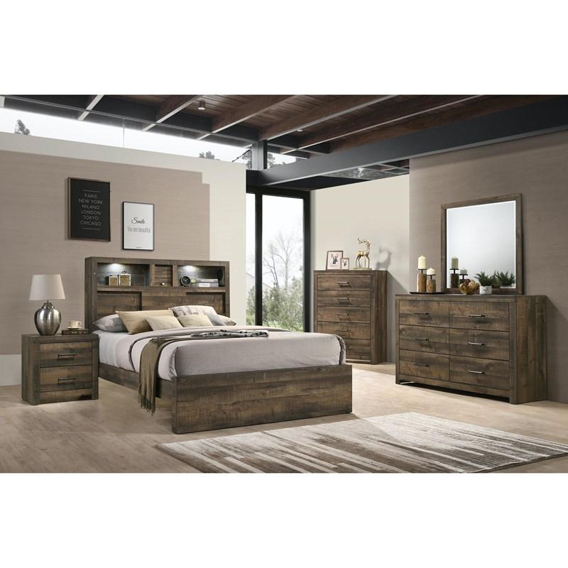 Large Picture of Bailey BY500 6 pc Queen Bookcase Bedroom Set