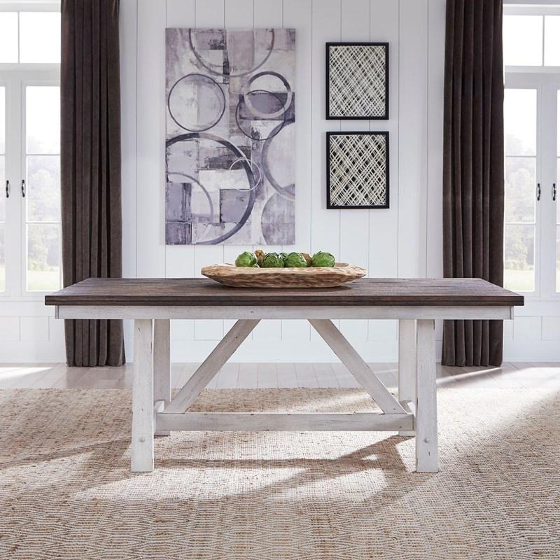Large Picture of Farmhouse 139WH-CD-7TRS 7 pc Dining Set