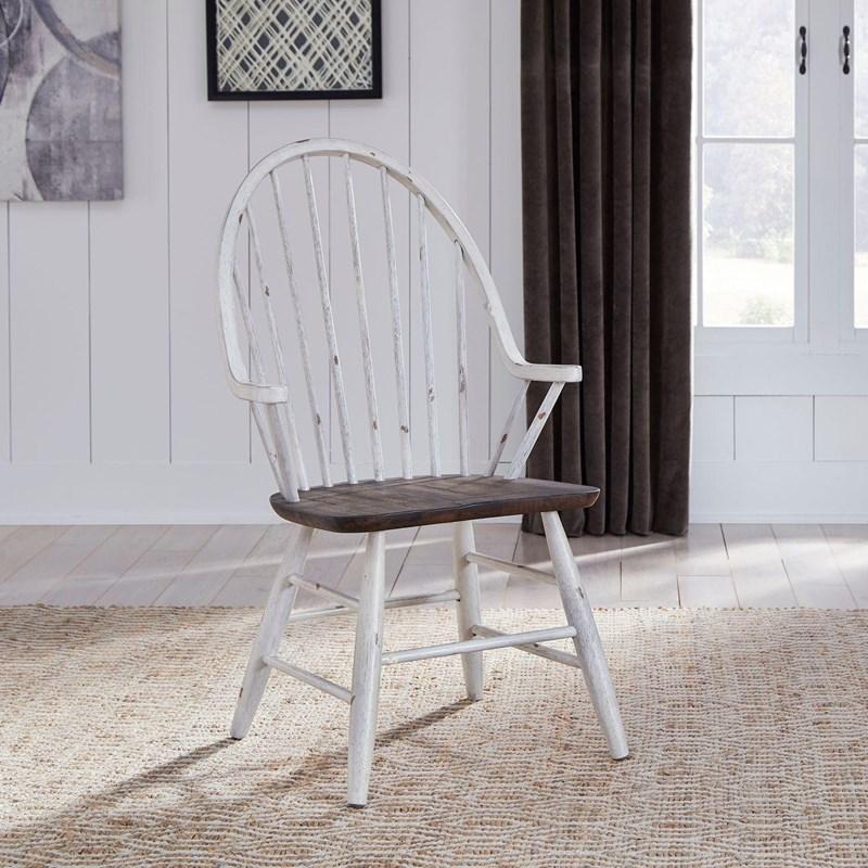 Large Picture of Farmhouse 139WH-CD-7TRS 7 pc Dining Set