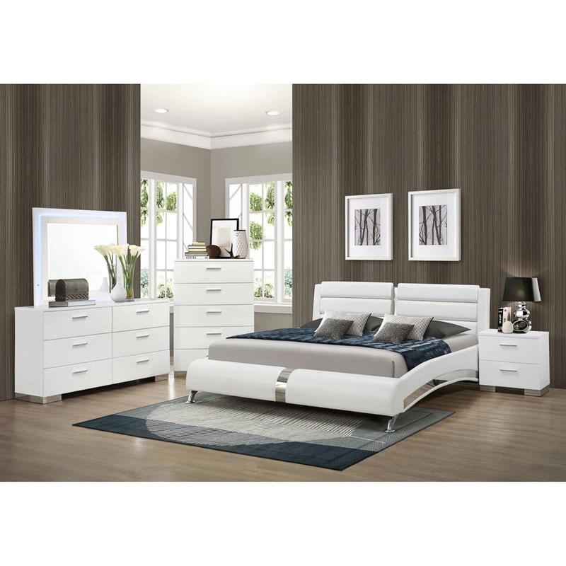 Large Picture of Felicity 300345KW-S5L 7 pc California King Upholstered Bedroom Set