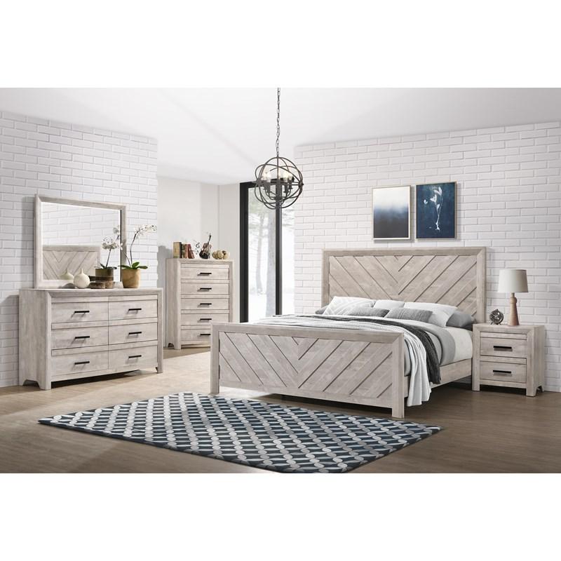 Elements International Ellen EL700 7 pc King Panel Bedroom Set