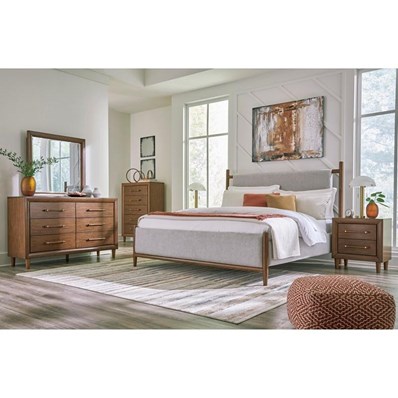 Signature Design by Ashley Lyncott B615 8 pc Queen Upholstered Panel Bedroom Set