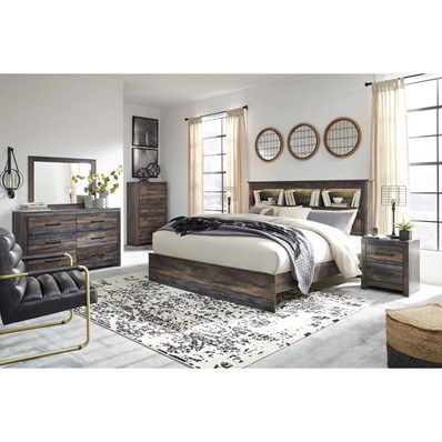 Signature Design by Ashley Drystan B211 6 pc King Bookcase Bedroom Set
