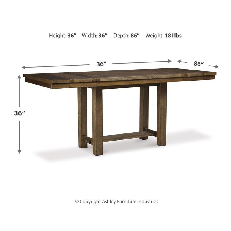 Large Picture of Signature Design by Ashley Moriville D631D12 9 pc Counter Height Dining Set