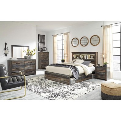 Signature Design by Ashley Drystan B211B77 8 pc Queen Bookcase Bedroom Set
