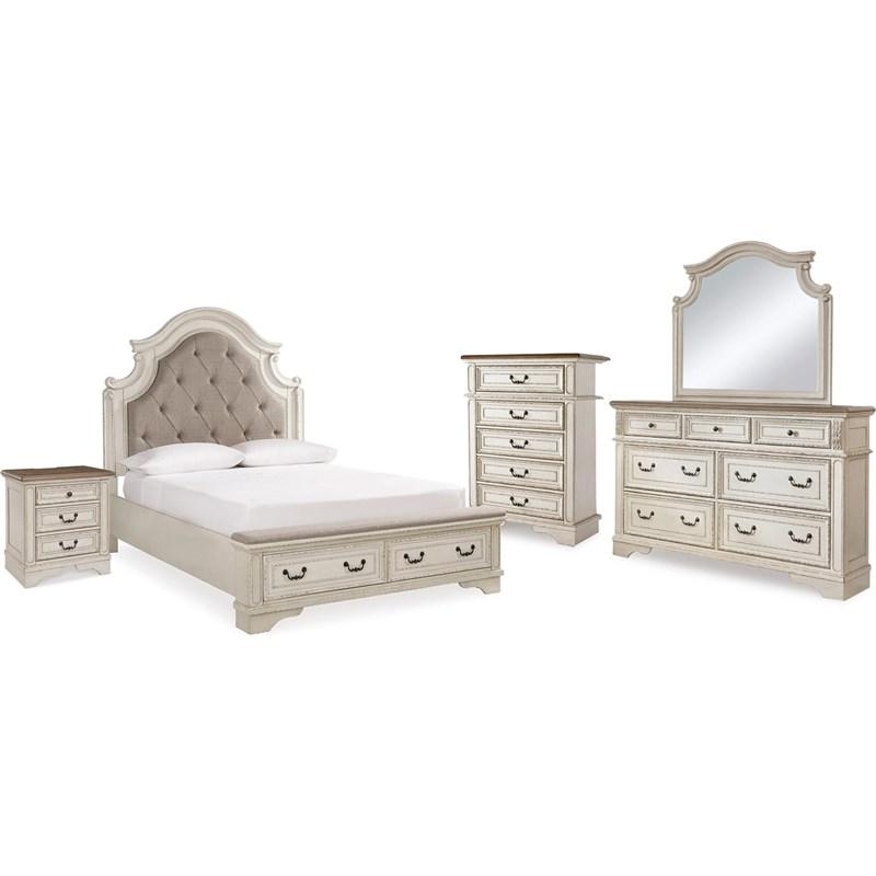 Signature Design by Ashley Realyn B743B46 7 pc Queen Upholstered Panel Bedroom Set