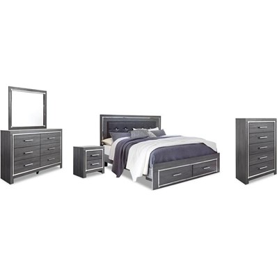 Signature Design by Ashley Lodanna B214B25 7 pc King Panel Storage Bedroom Set