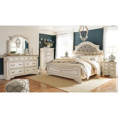 Signature Design by Ashley Realyn B743B48 8 pc King Upholstered Panel Bedroom Set