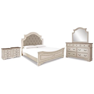 Signature Design by Ashley Realyn B743B70 7 pc King Upholstered Panel Bedroom Set