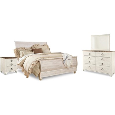 Signature Design by Ashley Willowton B267B46 7 pc King Sleigh Bedroom Set