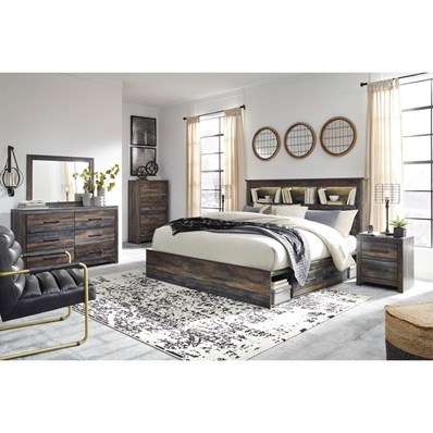 Signature Design by Ashley Drystan B211B110 7 pc King Bookcase Bedroom Set