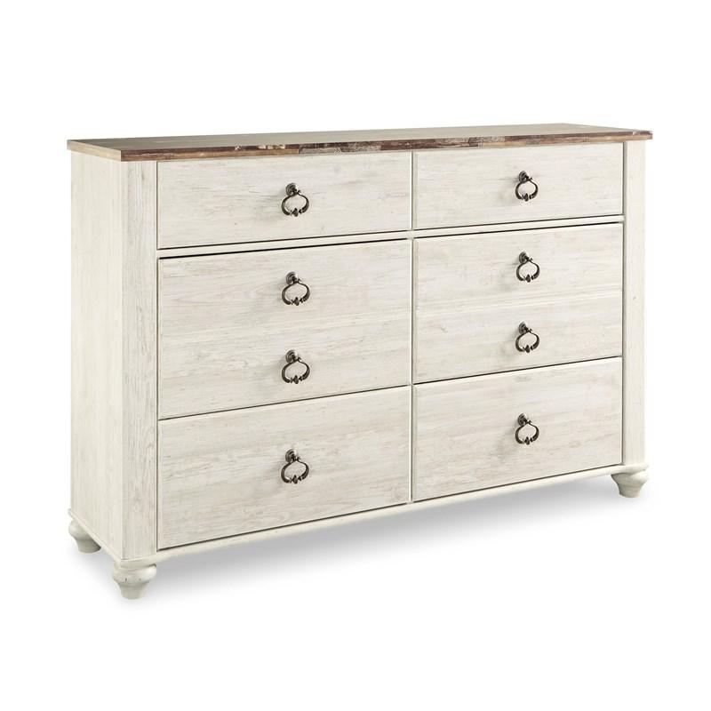 Large Picture of Willowton B267B65 7 pc Twin Panel Bedroom Set