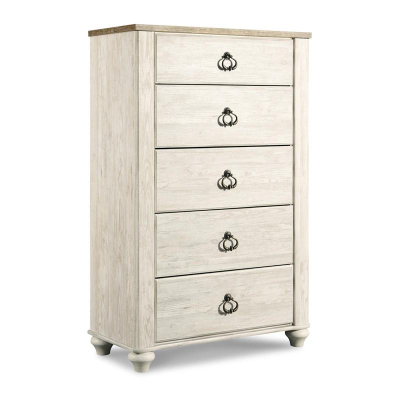 Large Picture of Willowton B267B65 7 pc Twin Panel Bedroom Set