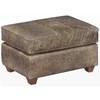 Fabric and Leather Look Ottoman (0027AW-25276) image 1