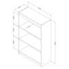 Axess 7270766 3-Shelf Bookcase image 3
