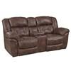 Frontier Power Reclining Fabric and Leather Look Loveseat with Console (129-29-21) image 1