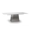 Sculpture Dining Table with Glass Top and Pedestal Base (Sculpture 36