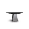 Round Sculpture Dining Table with Glass Top and Pedestal Base (Sculpture 60