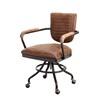 Foster Swivel Desk Chair Con Pana Brown Leather image 2