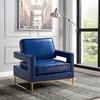 Amelia Stationary Leather Look Accent Chair (512Navy) image 2