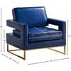 Amelia Stationary Leather Look Accent Chair (512Navy) image 3