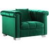 Kayla Stationary Fabric Chair (615Green-C) image 1