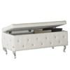 Monique Bonded Leather Storage Ottoman (402-130WT) image 1