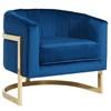 Tarra Stationary Velvet Accent Chair (403-239BLU) image 1
