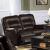 Fiesta Reclining Leather Loveseat (41039-53-TULSA-II-DARK-BROWN) image 1