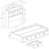 Tiara 10050 Twin Bookcase Bed - Pure White image 3