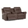 Vega Power Reclining Leather Loveseat with Console (41061-68-CLASSIC-ACORN) image 2
