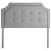 Scooped Square Tufted Upholstered Headboard- Stone (King) image 1