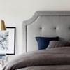 Scooped Square Tufted Upholstered Headboard- Stone (King) image 2