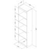 Axess 7246758 5-Shelf Narrow Bookcase image 4